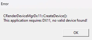Ошибка «This application requires DX11»