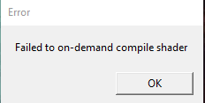 Ошибка шейдеров «Failed on-demand compile shader»