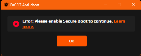 ошибка secure boot в кс 2
